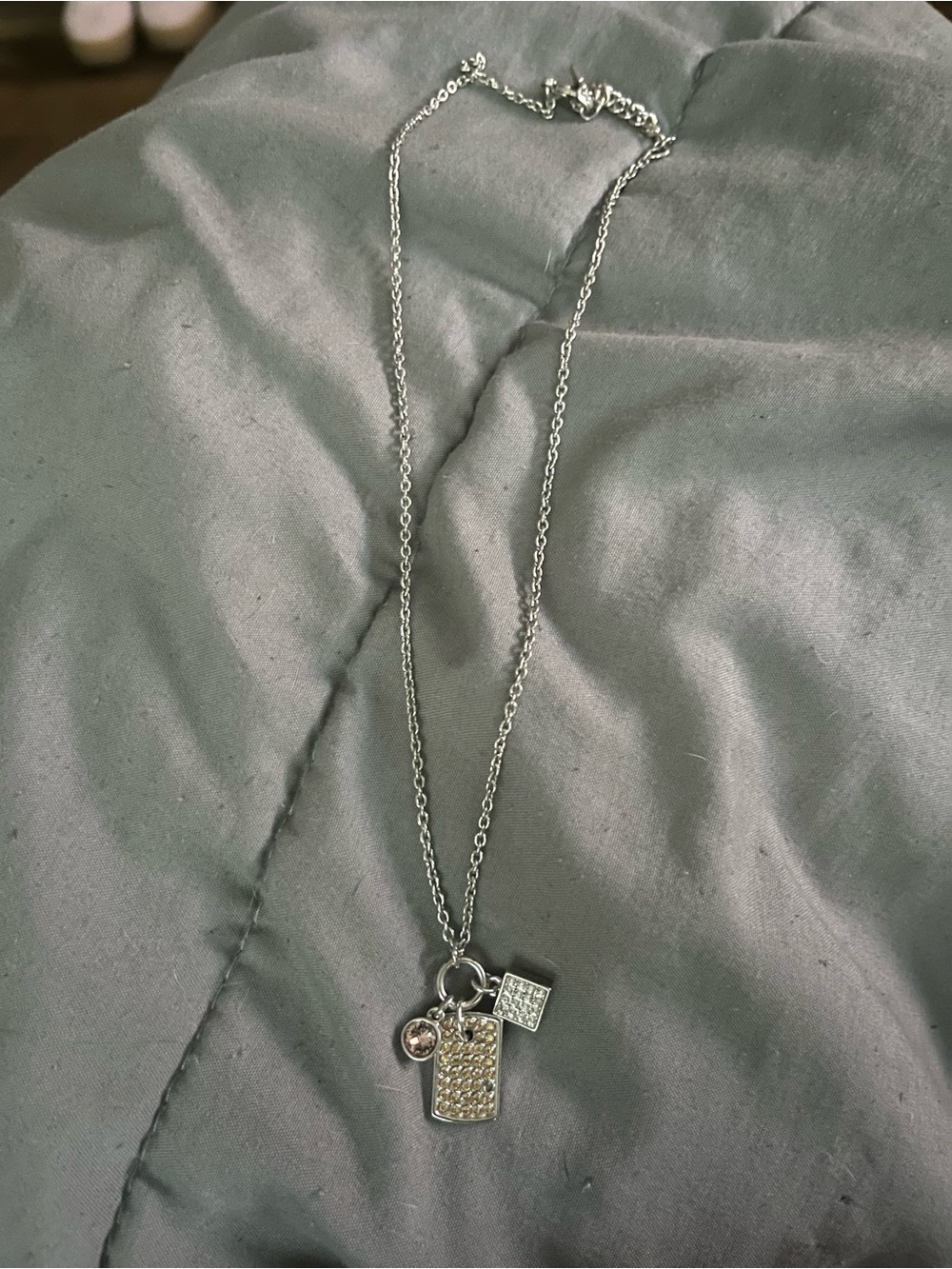 Touchstone Crystal Tag-a-long Necklace with Swarovski crystals